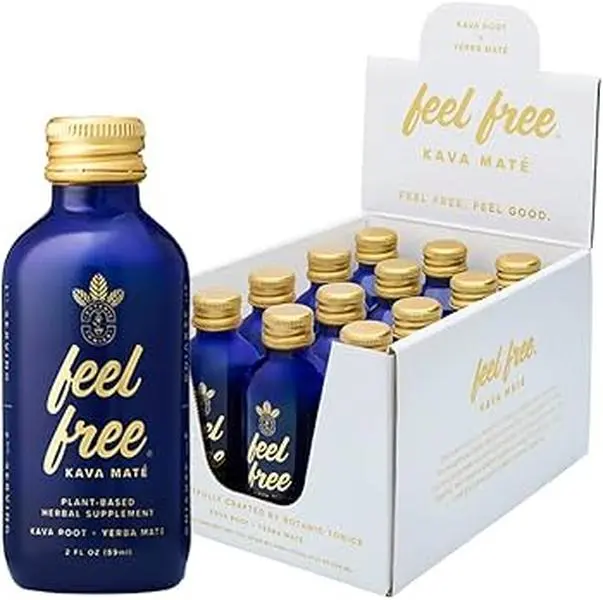 feel free Kava Maté tonic 12-Pack Case (24 Servings) | 2oz (59ml) Bottles