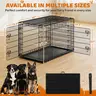 Yaheetech 36/42/48in Double Door Metal Dog Crate - Robust, Secure, Portable Collapsible Escape-Proof Kennel with 1.3in Sightlines, Puppy/Potty Train Divider, Heavy-Duty Frame, Removable Tray, Easy Assembly for Indoor/Travel (Medium-Large Dogs)