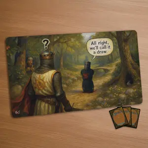 Funny MTG Playmat - Monty Python Black Knight 24×14 in Mousepad Non-Slip