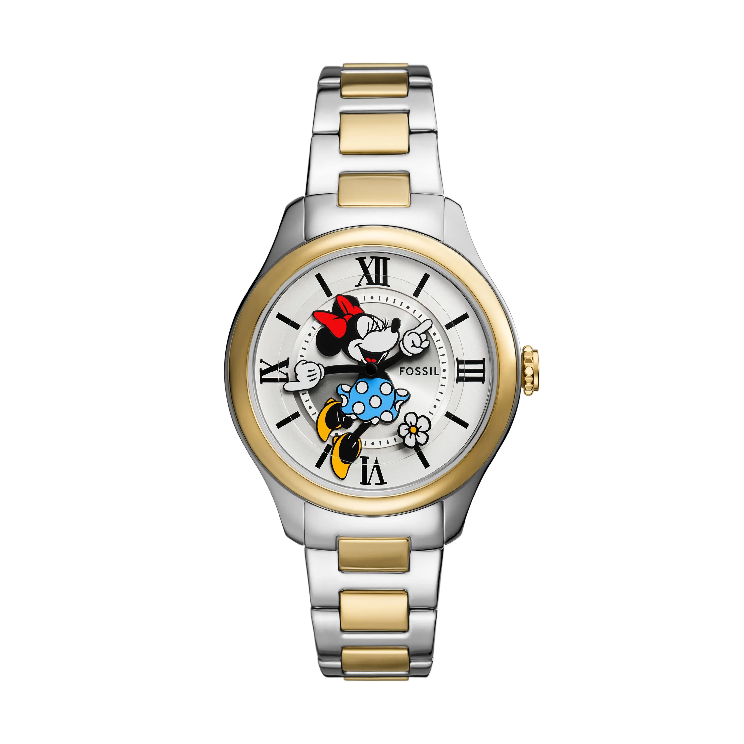 Fossil Women's Disney Minnie Mouse x Fossil 38mm Special-Edition Automatic, Two-Tone Stainless Steel Classic Watch, SE11