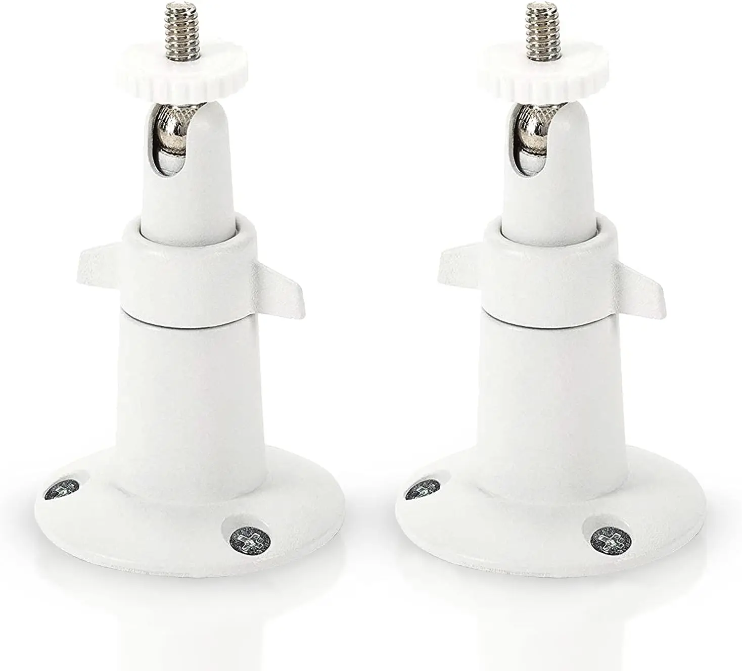 Adjustable Metal Wall Mount Compatible with Arlo Essential/XL Gen 2/Arlo Pro/2/3/4/Arlo Pro 5s/Ultra/Ultra 2 & Others - Ring Stick Up Cam Pro Battery, Wyze Cam Outdoor/Pan (2-Pack, White) Accessories Camera Security Smartphone