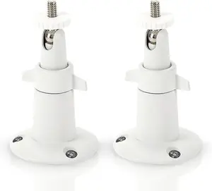 Adjustable Metal Wall Mount Compatible with Arlo Essential/XL Gen 2/Arlo Pro/2/3/4/Arlo Pro 5s/Ultra/Ultra 2 & Others - Ring Stick Up Cam Pro Battery, Wyze Cam Outdoor/Pan (2-Pack, White) Accessories Camera Security Smartphone