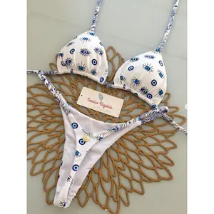 2025 New Sexy Retro Prints Brazilian Mciro Bikini Women Swimsuits Lace-up Swimwear Backless Biquini Swimsuits Beachwear