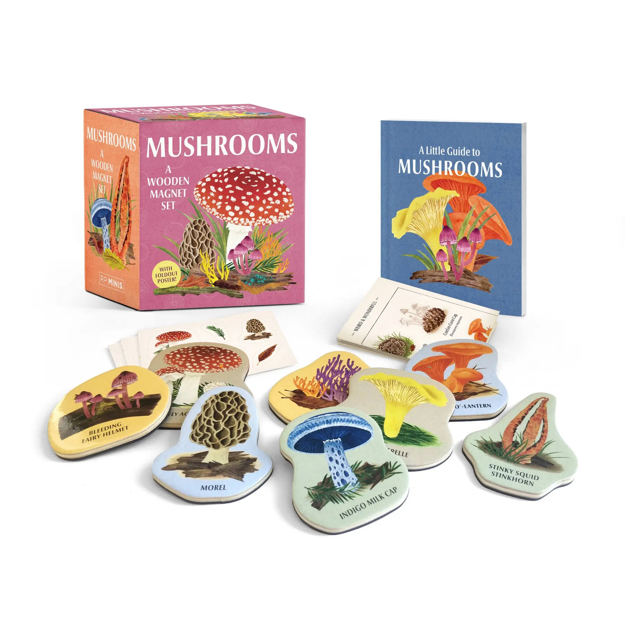Mushrooms: A Wooden Magnet Set by RP Minis [Novelty Gift]