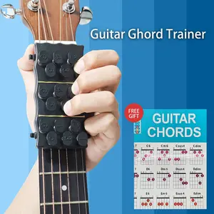1pc Guitar Chord Assistant, Easy Chord Trainer for Beginners & Finger Injured Players, Reduce Fingertip Pain While Practicing, Free Guitar Chord Chart Included, Guitar Chord Presser, Guitar Learning Tools