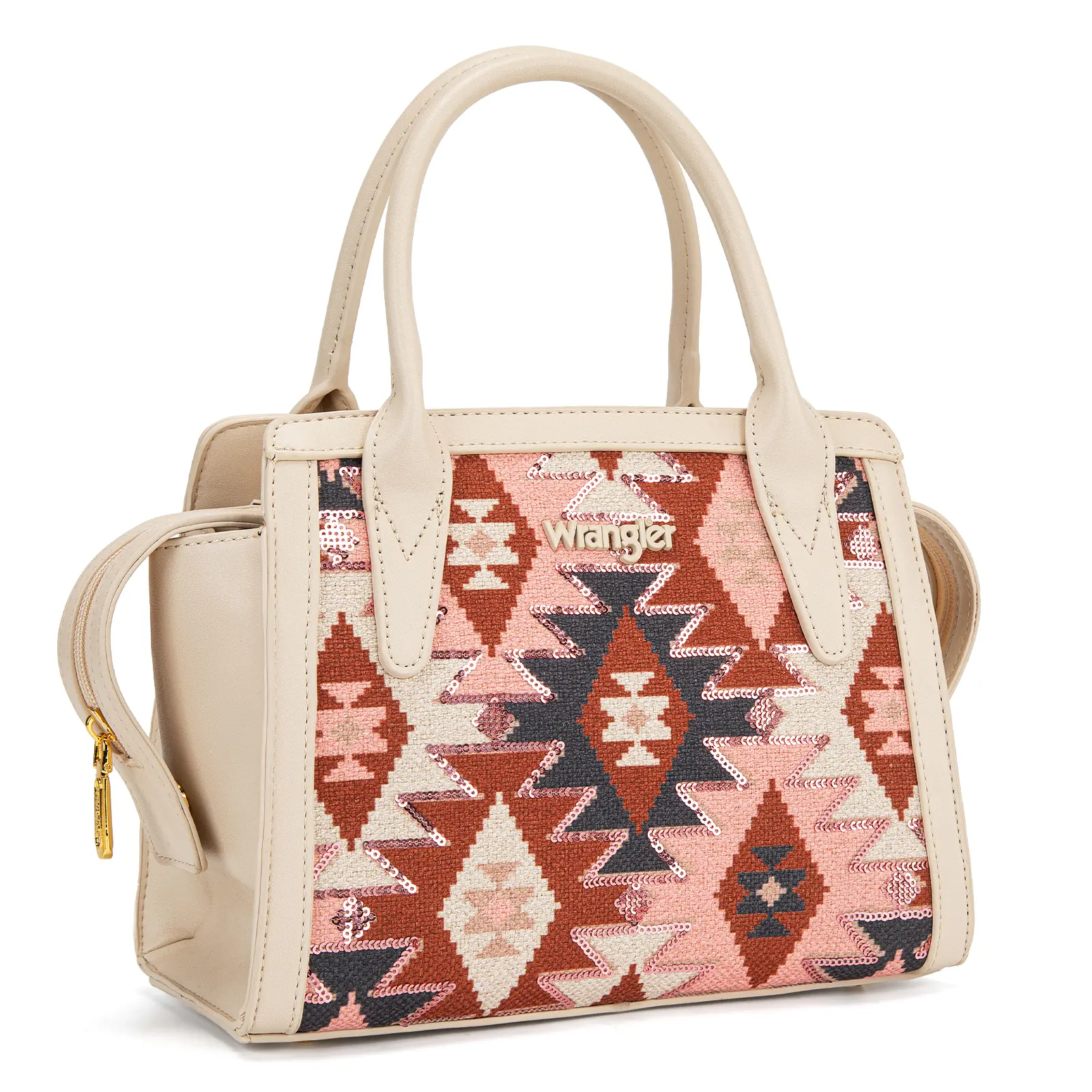 Wrangler Sparkle Aztec Purse for Women Boho Top-handle Bags Western Satchel Handbags with Shoulder Strap