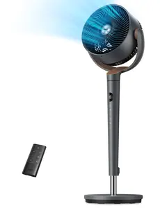 Pedestal Fans for Home, 8 Speeds, 3 Modes, 120°+120° Oscillating Quiet Fan for Bedroom, 80ft Standing Floor Fan with Remote, DC Motor 23db, 8H Timer, 35-40 inch Adjustable Height