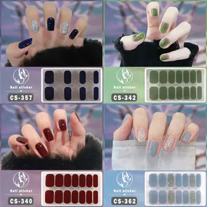 48-Piece Waterproof No-Bake Gel Nail Polish Stickers Full Coverage Solid Color & Color-Blocking Nail Art Stickers for Enthusiasts.