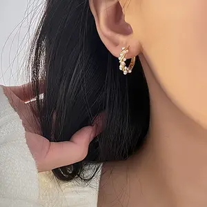 A Pair Of Elegant Imitation Pearl Embellished Earrings, A Timeless Feminine Design, A Mother's Day Gift