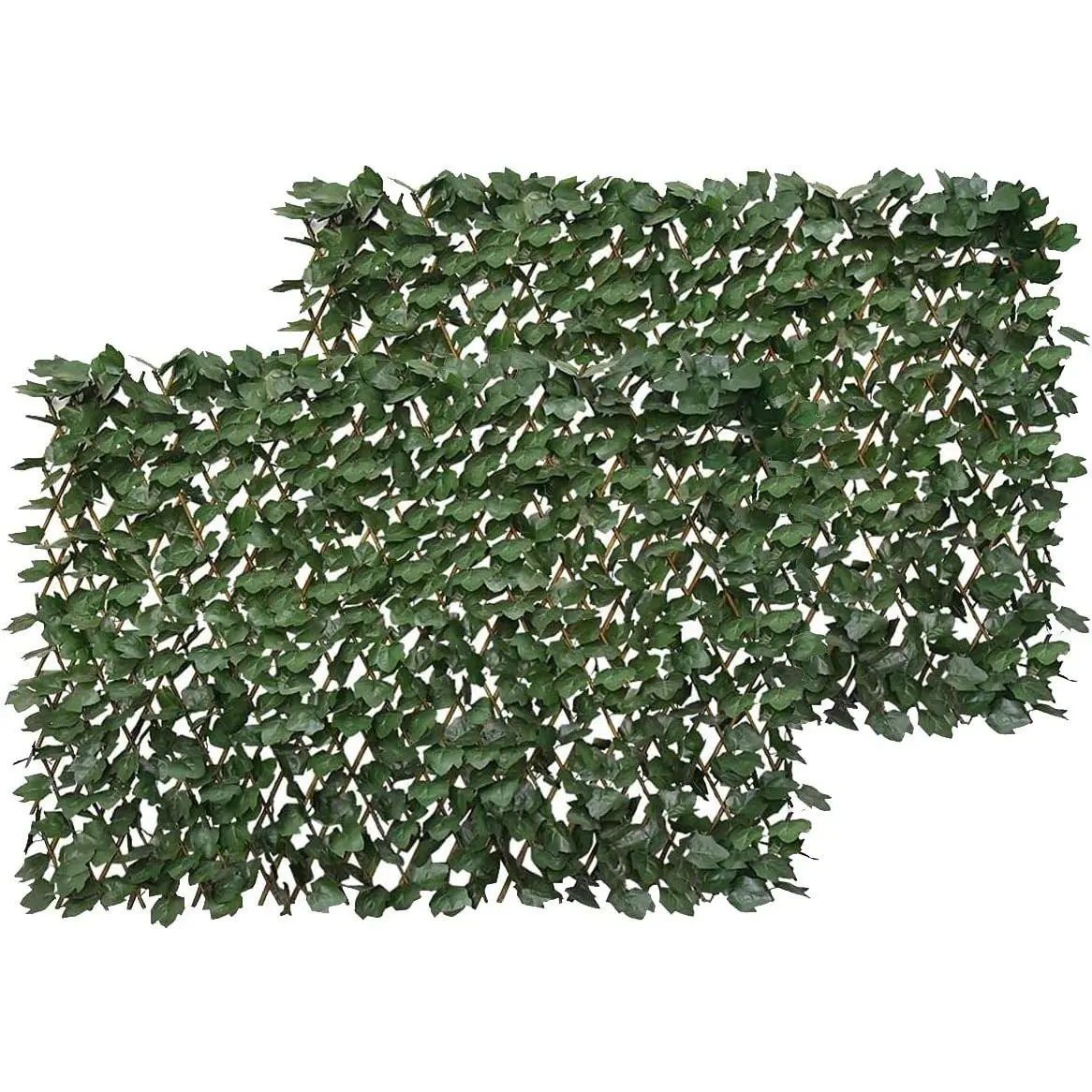 Expandable Faux Ivy Fence  Screen for Patio Outdoor Balcony Bedroom Decor,Artificial Dark Green Maple Leaves Wall Decoration Fencing Panel(Single Sided Leaves)