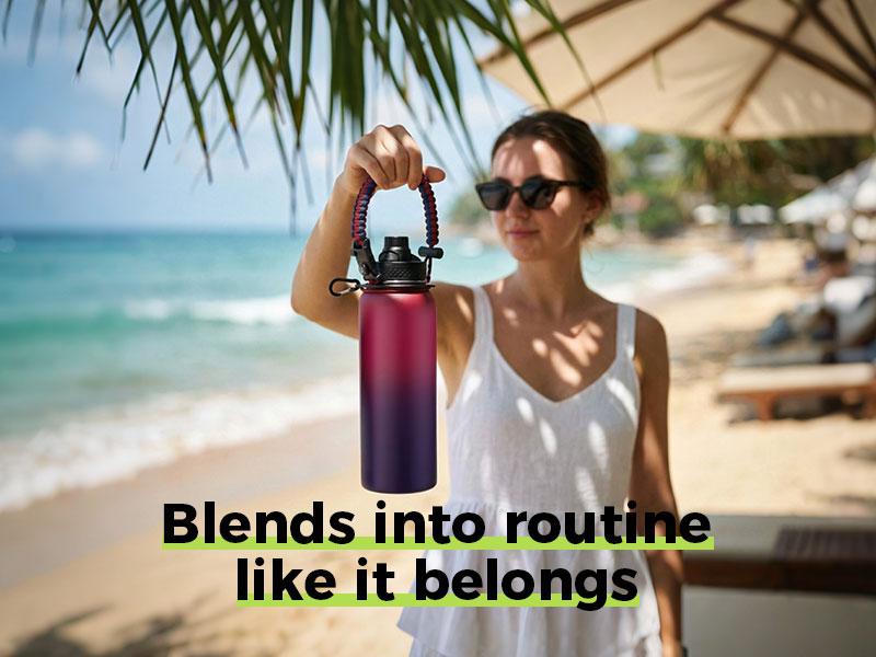 32/40/64/128oz Stainless Steel Insulated Water Bottle, Gallon Vacuum Flask Water Bottle - Big Water Jug with Straw & Spout Lid, Paracord Handle, Carrier Bag