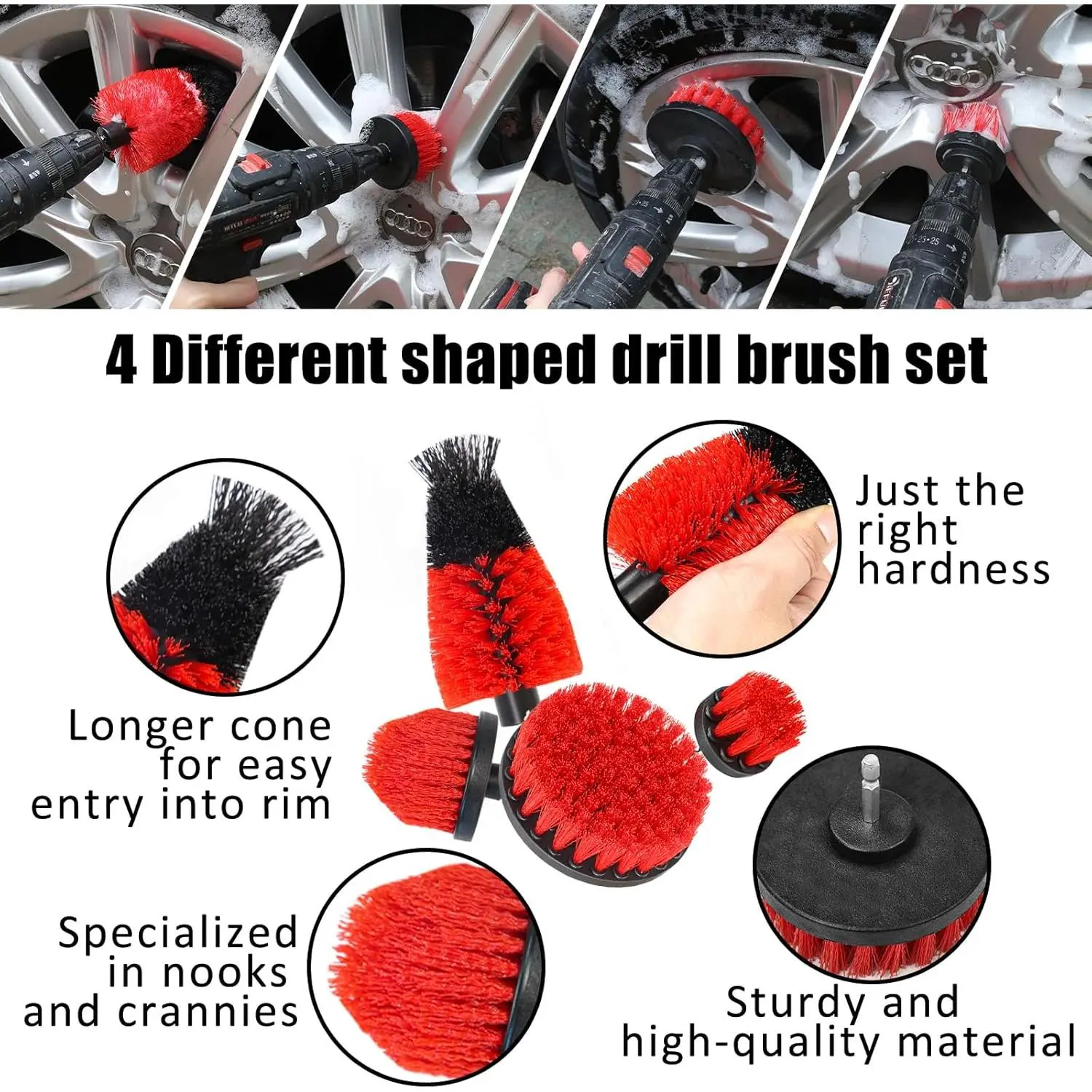 Car Detailing Kit, 18Pcs Reliable Car Cleaning Kit Includes Various of Soft-bristled Car Detailing Brushes for Cleaning Interior, Exterior, Wheels, Dashboard