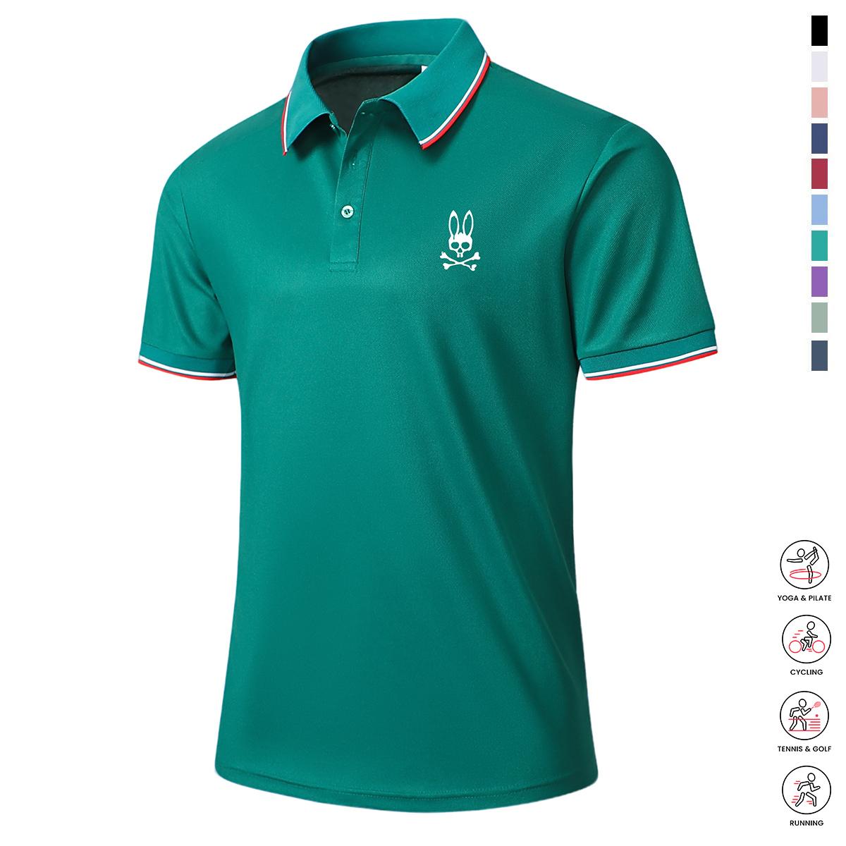 Men&rsquo;s casual short-sleeve polo shirt set, 4 pieces, mixed colors; printed polo shirts, breathable and cool, suitable for all seasons&mdash;an ideal choice for holiday gifts.,summerwins,father'sdaygifts Activewear Shortsleeve