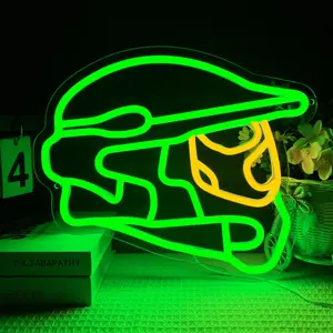 Halo Master Chief LED Neon Light, USB Powered Neon Light Sign, Novelty Lighting, Neon Accent Lights for Game Room Wall Decor, Bedroom Wall Art Decor, Neon Signs