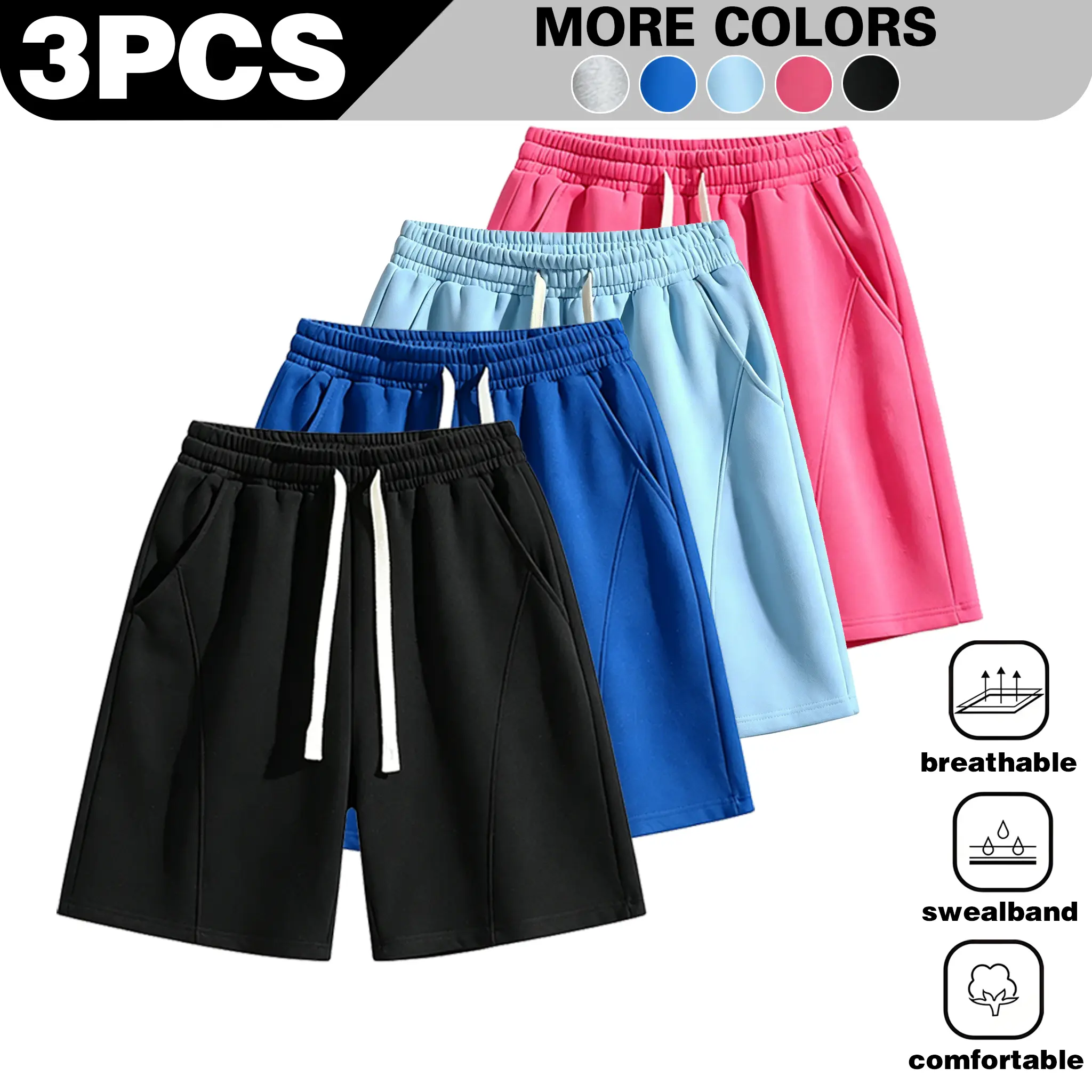 Shorts Activewear Casual Loungewear Gym Workout Shorts Breathable Running Jogger Shorts Elastic Waist AntiPill Fleece Shorts Comfortable Home Wear Shorts