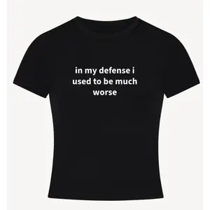 Men's Short-Sleeve Casual Streetwear T-Shirt, "In My Defense I Used to Be Much Worse" Graphic Top