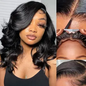Subella Glueless Body Wave Wig Human Hair 8x5 Lace Closure Wigs Pre Bleached Pre Plucked 200% Density  Ready to Go Wigs for Women dealsforyoudays