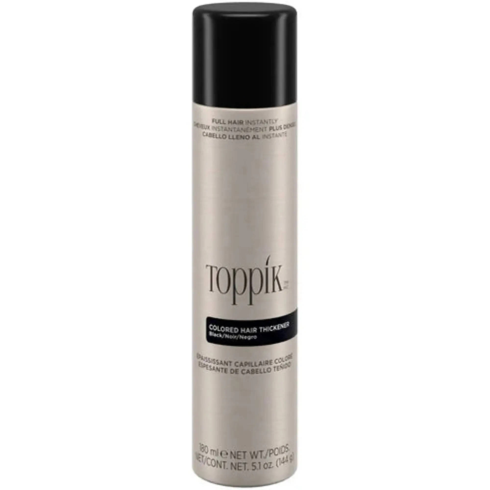 Toppik Colored Hair Thickener Spray, Instant Volume for Thinning Hair, Water-Resistant Hold & Volumize Haircare, Black, 5 oz, Hold & Volumize Hair Styling Powders