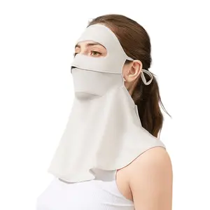 Women's Full Face Sun Protection Mask, UV Cooling Neck Gaiter & Face Cover with Breathable Nose Hole