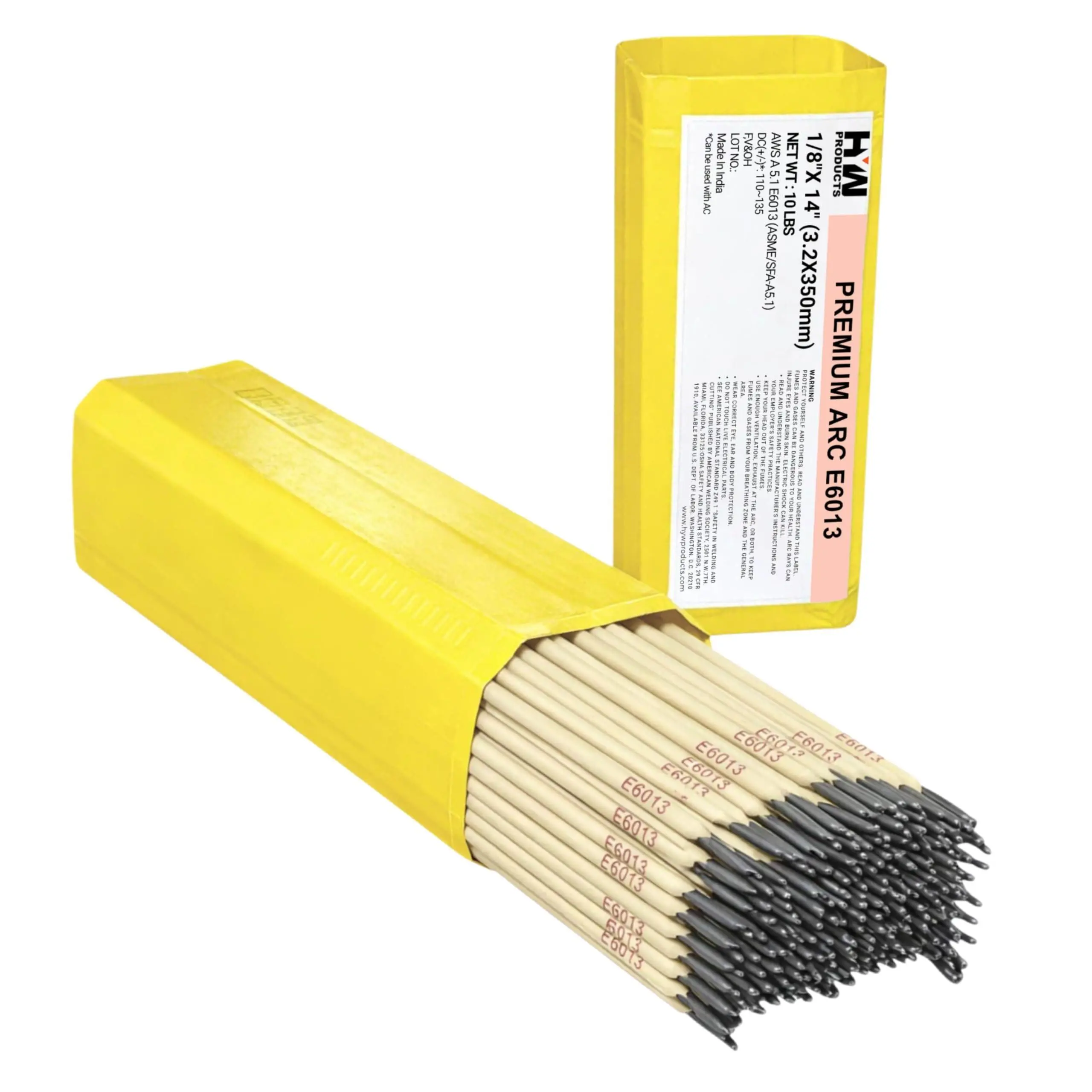 E6013 Premium Arc Stick Electrodes, 1/8in x 14in Mild Steel Welding Rods, 10-lb Box with Convenient Storage for Sheet Metal Work