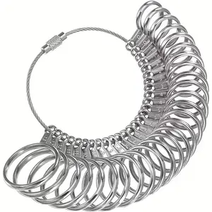 Ring Size Measuring Tool Set 0-13 Half Sizes, 27 Pieces Ring Sizer Kit for Accurate Measurement, Essential Jewelry Making Accessory, Jewellery