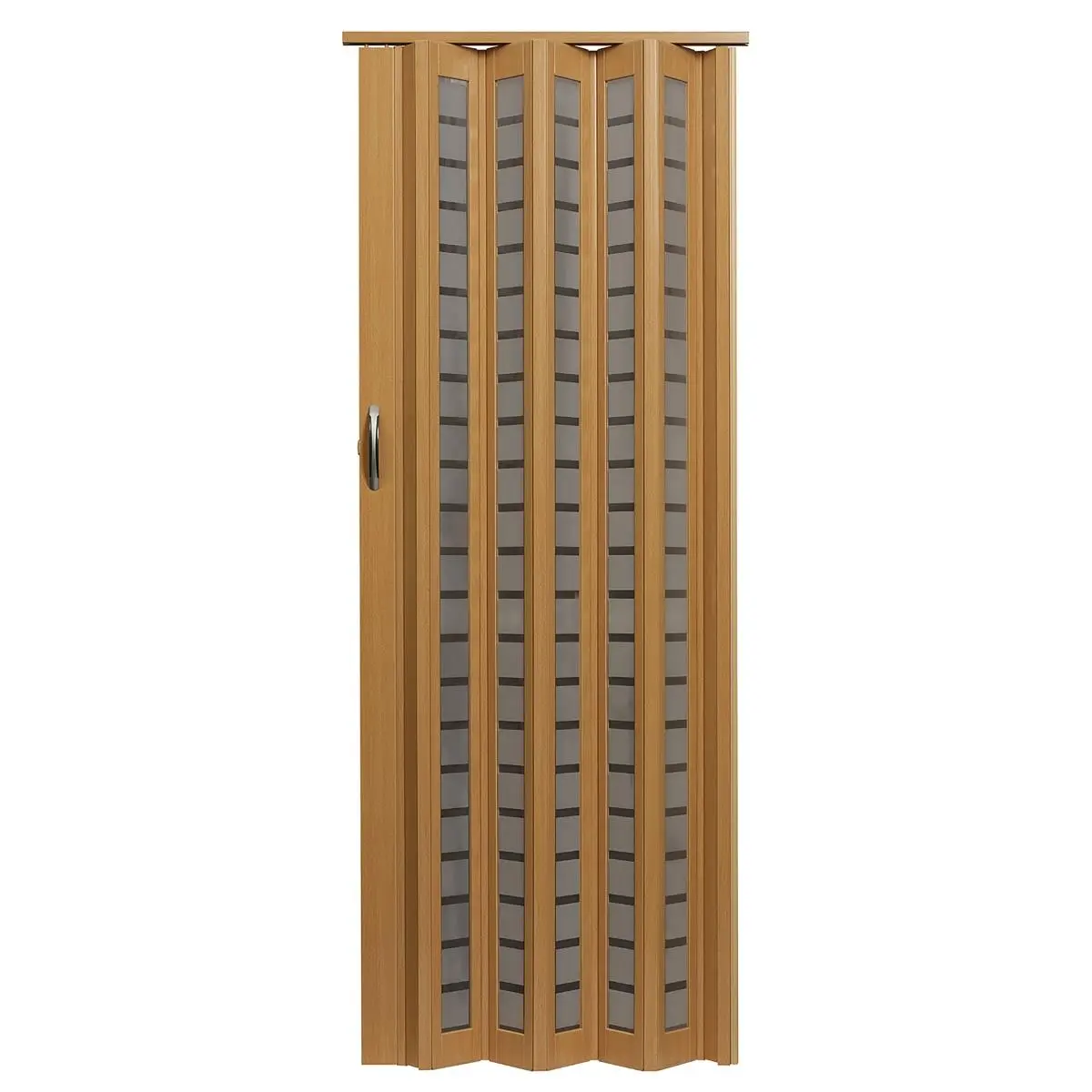 Metro Contemporary Homestyle Frosted Square Beech Foldable Folding Door - 36 in W x 80 in H, Dual-Wall Construction, Lockable Handle, Quiet Rollers, Durable Wear Resistance, 3-Year Warranty