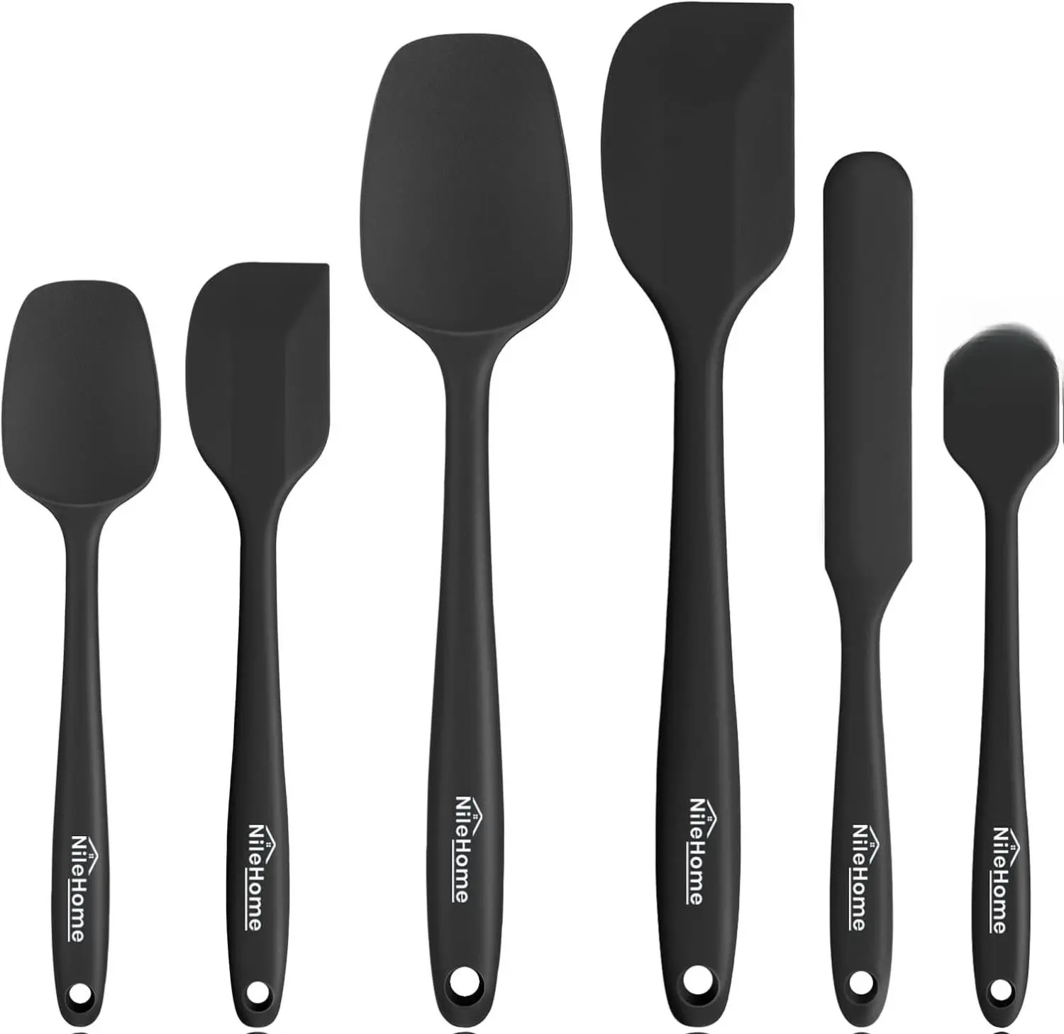 6-Piece Food-Grade Silicone Kitchen Bakeware Set - BPA-Free, Flexible Heads, Varying Sizes, Holes, Ergonomic Handles, Heat Resistant, Easy to Clean, Includes Scraper & Brush, Ideal for Friends & Cooking/Baking