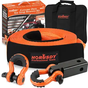 HORUSDY Nylon Heavy Duty Tow Strap Recovery Strap 3" x 30Ft - 35,000 LBS Break Strength, Recover Your Vehicle Stuck in Mud/Snow. assortment kit tool kit down strap hand tool