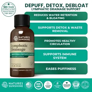 Nature's Sunshine Lymphatic Drainage Support Supplement - Herbal Extracts for Detoxification, Reduces Puffiness & Bloating, Supports Lymph Flow