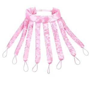 Pink Heatless Curling Rod Headband, 2026 New Upgraded Eight Claw Design Heatless Curler with Removable & Adjustable Heatless Curls