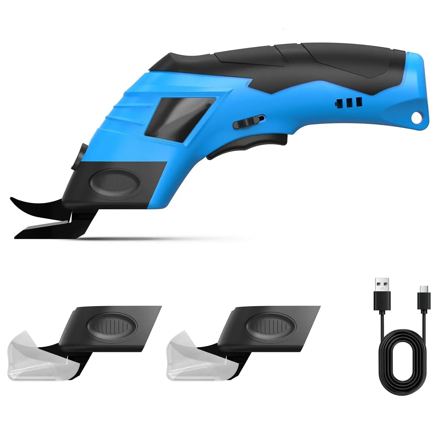 Electric Scissors, Cordless Electric Scissors Powerful Shears Cutting Tool Electric Scissors For Cutting Fabric with USB Cable For Fabric Cardboard Carpet Leather