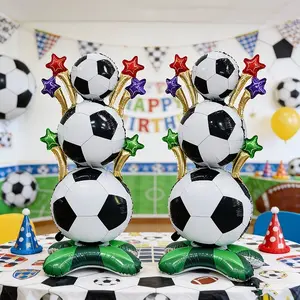 2-Pack 45-Inch Football Foil Balloons, Large Soccer Trophy Decorative Balloons, Ideal for Sports Events, Birthdays, New Year, Graduation, Anniversaries