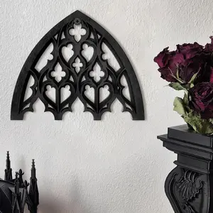 Gothic Pattern /gold Church Window Decor, Spooky Horror Home Decoration, Victorian Gothic Design, Dark Gothic Wall Art, Hanging Room Decor