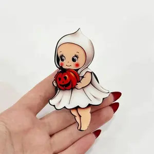 Kewpie Baby ghost Phone Grip: Spooky Halloween Style