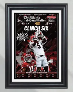 2022 Georgia Bulldogs 'Clinch Six' College Football National Champions Poster No Frame Front Page Newspaper Print