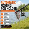 BEASTENERGY 1PK Durable Auto Fishing Rod Holder - Stainless Steel Ground Bank Stand, Portable Tool, Foldable Auto Hook Setter, 4-Level Customizable Sensitivity, Adjustable Hands-Free Gear for Ground Fishing, Great Gift for Enthusiasts