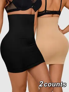 Women's Solid High Waist Shapewear Petticoat, Tummy Control Shapers Butt Lifting Shapewear Skirt, Ladies Shapewear Bottoms for All Seasons, Minimalist, Underwear, Womenswear