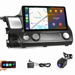 Haudio Honda Civic 2006-2011 Car Stereo with 10.1" HD Touchscreen, Wireless CarPlay/Android Auto, DSP Sound System, 2+64GB, 1080P AHD Backup Camera, FM/AM Radio, Split Screen & WiFi Summervibes