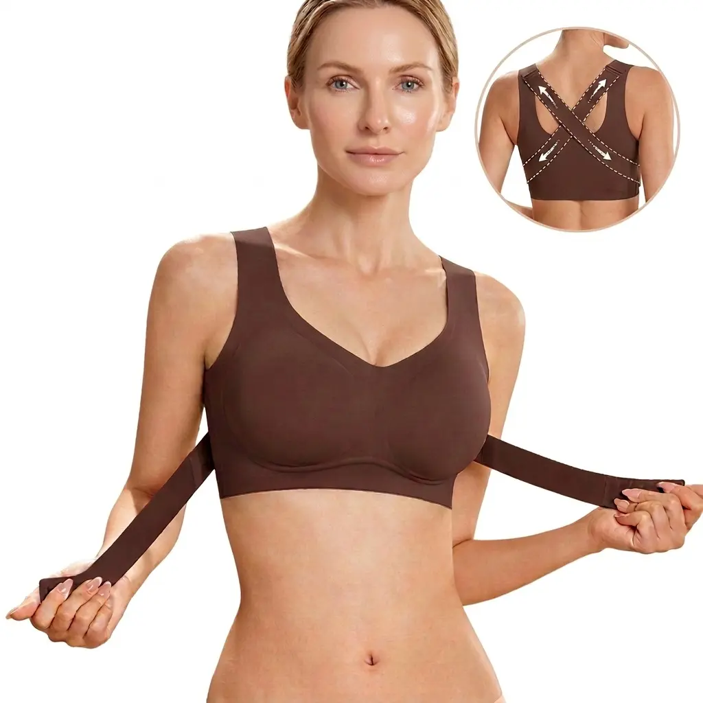 LUCKMEEY Posture Bra, women wireless bra, soft breathable non-removable molded cups, yoga fitness sportswear for gym and daily training, bra Soft Comfy Bra Seamless Shaping Bras push up bra bras for women minimizer bra jelly bra