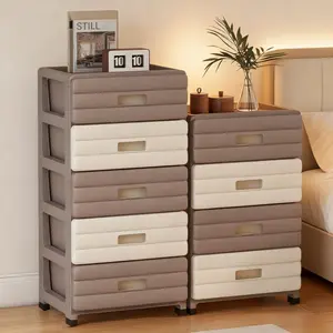Pull-Out Plastic Storage Cabinet Organizer, Durable PP Sliding Drawer, Minimalist Home Storage, Deep Drawer Storage, 68.58cm Tall, 3.2 Cubic Feet Capacity