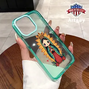 Phone Case for iPhone 17 16 E Pro Max 15 Plus 14 13 12 11 Air Religious Crown Girls Pattern Non-Yellowing Shockproof Soft Silicone Transparent Cover
