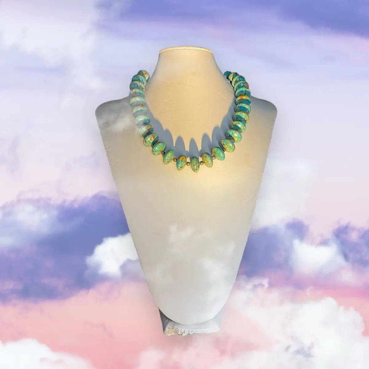 Mosaic Turquoise and Silver Necklace for Fashion Lovers