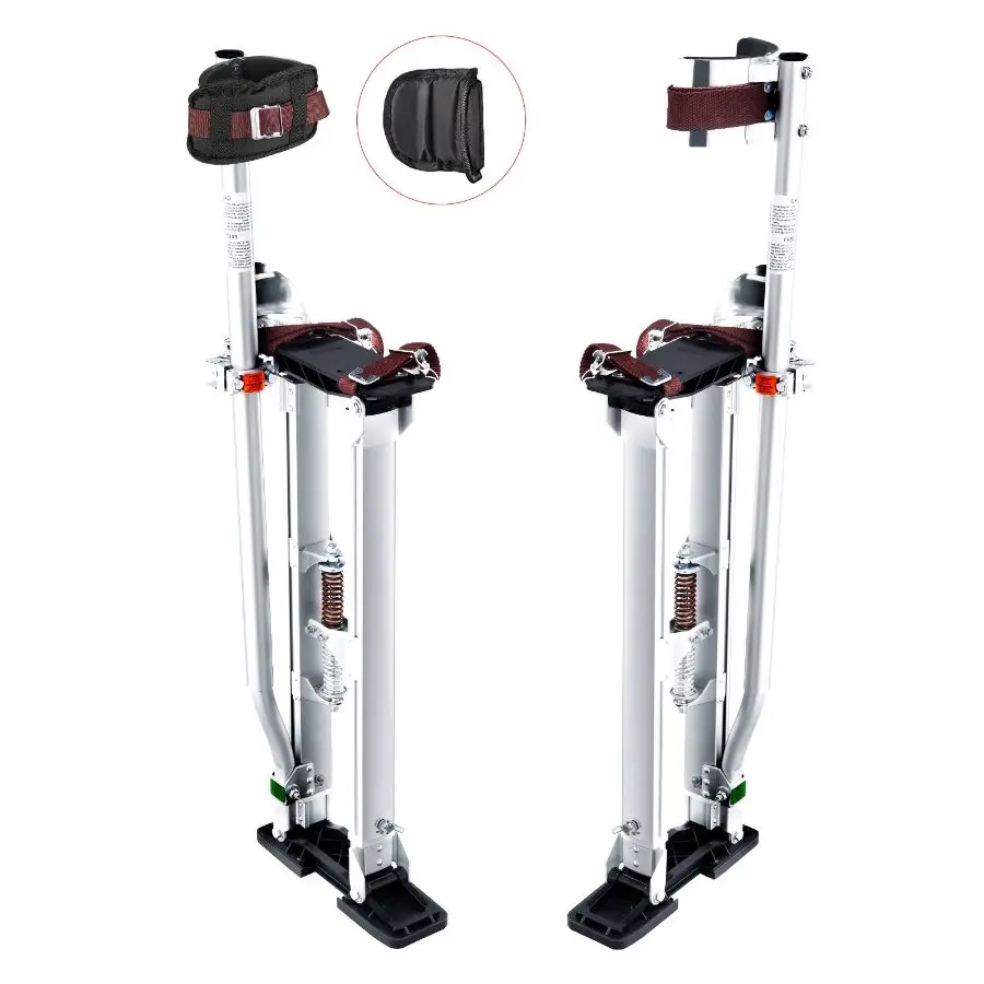 【DealsForYouDays】【DealsForYouDays】 VEVOR Drywall Stilts, 36''-50'' Adjustable Aluminum Tool Stilts with Protective Knee Pads, Durable and Non-slip Work Stilts for Sheetrock Painting, Walking, Taping, Silver Home Decoration Amazing Showdealsforyoudays