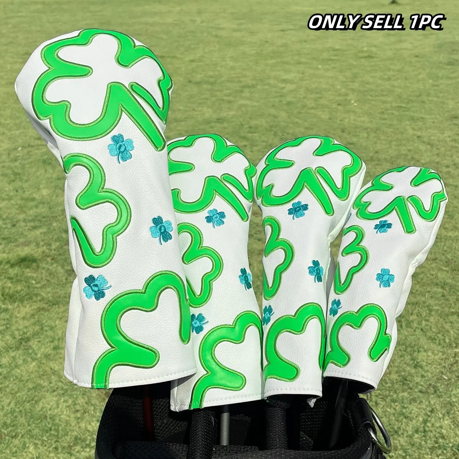 Trifolium Design Golf Club Covers, Golf Accessories, Fits Driver Fairway Wood Hybrid, Ideal for Male & Female Outdoor Enthusiasts, Durable Golf Protector