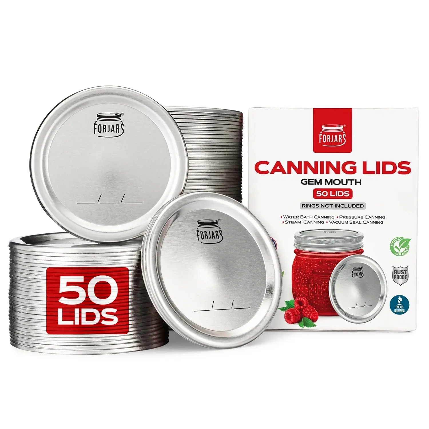 Forjars® - 50 Gem Size Lids Forjars® - 50 Gem Size Lids