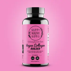 Vegan Collagen Builder - w/ Hyaluronic Acid – Hair Skin and Nails Vitamins for Youthful Glow | Keratin & Elastin Booster, 60 ct