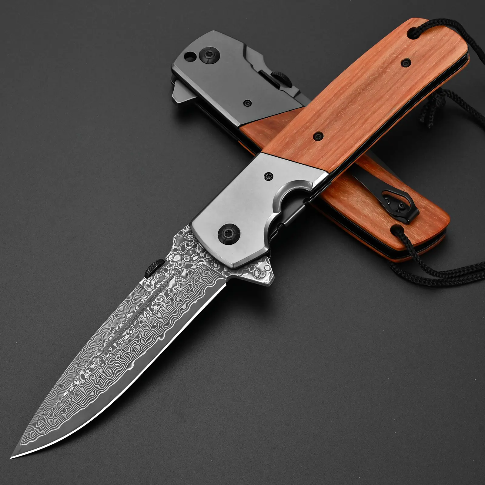 Tactical EDC Gift Knife –  Pocket Knife,Damascus steelor8C13Mov high-carbon steel construction, Folding knife,safety lock design, men's gift, suitable for camping, hunting, outdoor survival, emergencies, and everyday tactical gear.