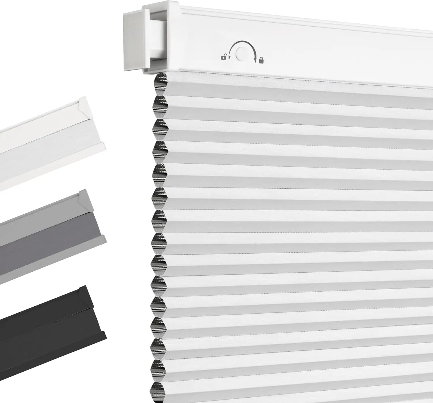 Allesin Zen No Drill Blinds for Windows Blackout Cordless Cellular Shades Honeycomb Blinds Pull Down, Free Stop Easy Install for Home and Office, Blackout