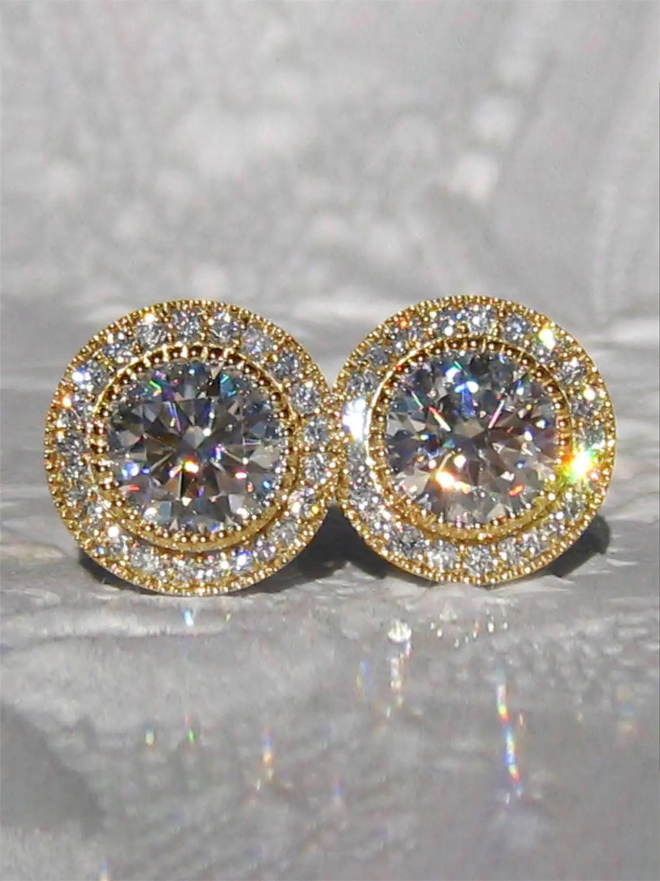 1 Pair Glamorous Cubic Zirconia Stud Earrings Cz Earrings Earrings Studs For Women For Wedding Engagement Anniversary Party Jewelry Valentine's Day Gift