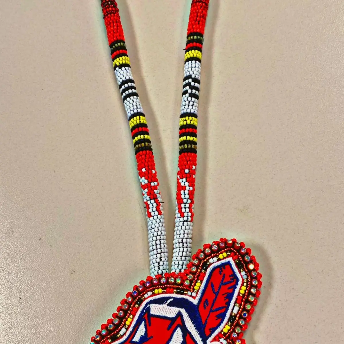 Key Chain Lanyard Custon Beaded Indians 14”